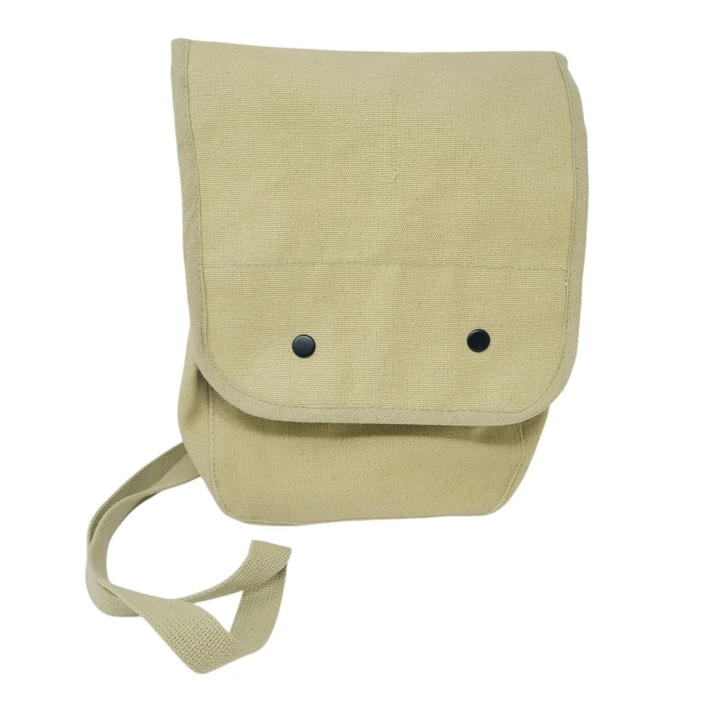 Unbranded | Unisex Vintage Beige Canvas Shoulder Bookbag or Backpack (One Size)